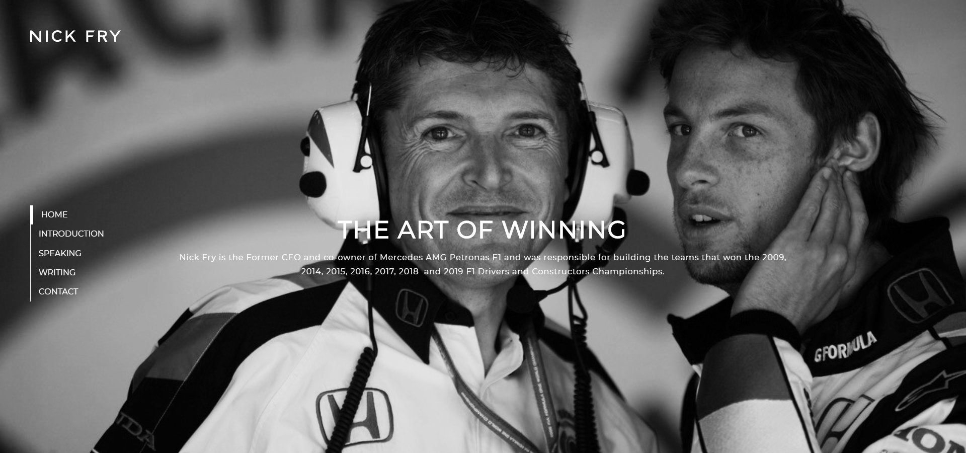 Nick Fry F1 | Website Design | Tang Marketing